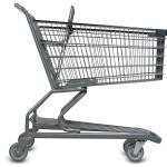 Wire Shopping Cart 160L side view_large